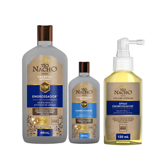 Kit Tío Nacho Engrossador Shampoo 415ml Condicionador 200ml Spray