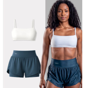 Kit Top Minimal Legbox Short Corrida Duplo Zero Transparência Legbox