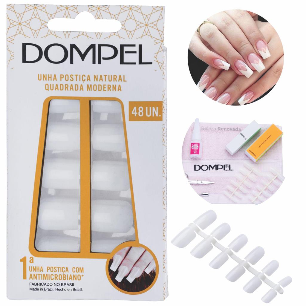 Kit Unhas Postiças Tips Moderna Alongamento Unhas C 48