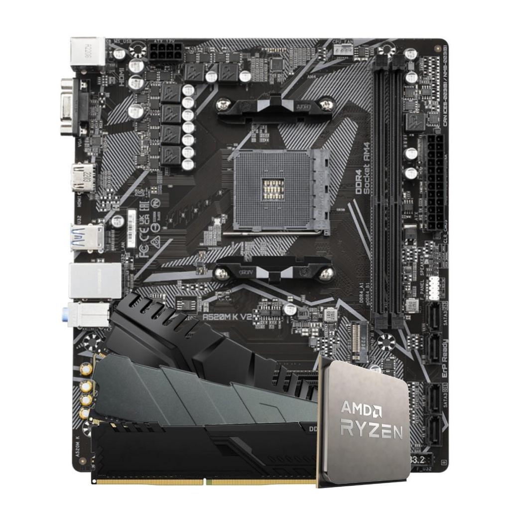 Kit Upgrade, Amd Ryzen 5 5600GT, Placa Mãe Chipset A520, 16GB DDR4