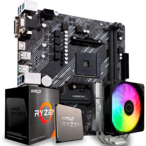 Kit Upgrade Amd Ryzen 7 5700X, Placa Mãe A520, Air Cooler Argb, AM4