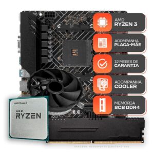 Kit Upgrade Gamer, Amd Ryzen 3 3200G, A520M, 8GB DDR4