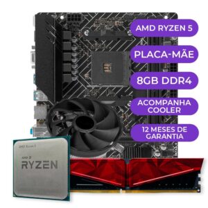 Kit Upgrade Gamer, Amd Ryzen 5 3400G Placa Mãe 8GB DDR4