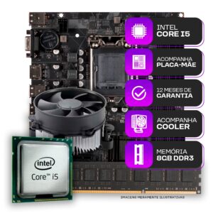Kit Upgrade Gamer Intel i5-3470 +Cooler Placa Mãe 1155 8GB DDR3