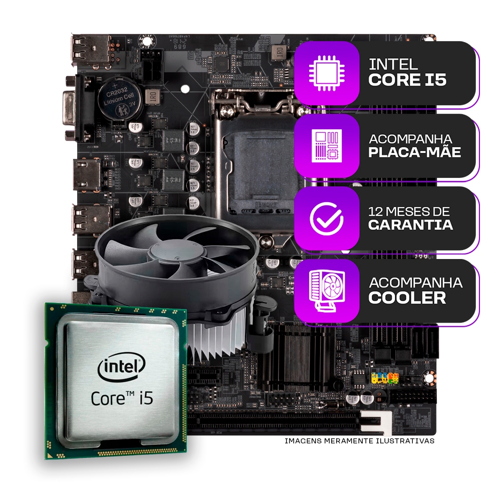 Kit Upgrade Gamer Intel i5-3470 Cooler Placa Mãe 1155 — Games