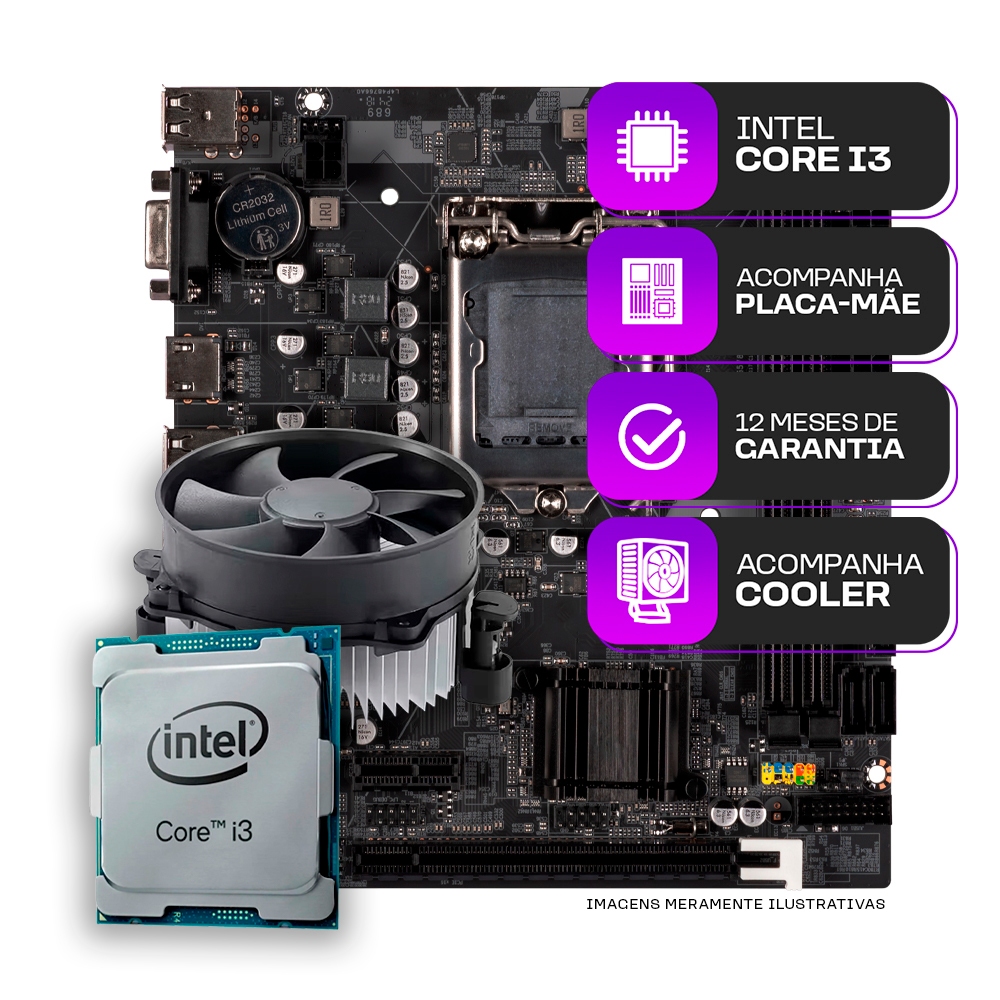 Kit Upgrade, Processador Intel Core i3-3220 placa mãe — Informática