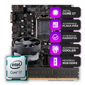 Kit Upgrade, Processador Intel core i7, Placa mãe 1155 8GB de memória