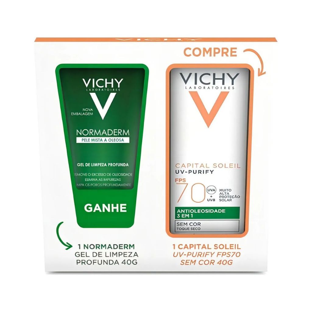 Kit Vichy Protetor Solar Capital Soleil UV-Purify Sem Cor 40g Gel De — Skincare