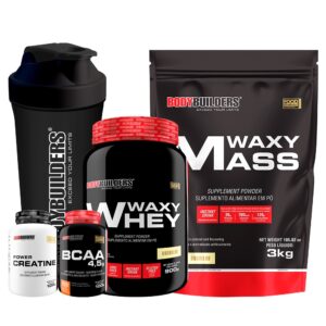 Kit Waxy Mass 3kg Waxy Whey 900g Power Creatina 100g Bcaa 100g