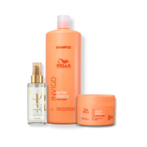 Kit Wella Professionals Nutri-Enrich Shampoo 1L, Mascara 150ml e Óleo