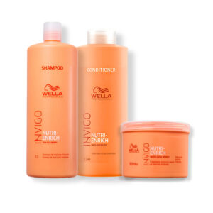 Kit Wella Shampoo 1L Condicionador 1L e Máscara 500g Enrich