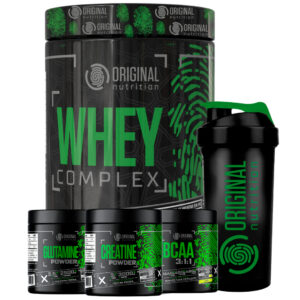 Kit Whey Complex Bcaa Glutamina Creatina Shaker Original