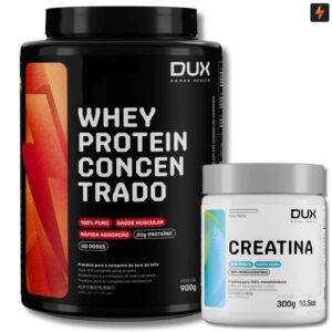 Kit Whey Protein Concentrado 900g Creatina Monohidratada 300g Dux