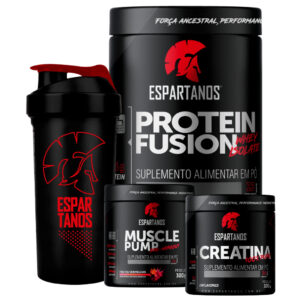 Kit Whey Protein Isolado Fusion Pré Treino Muscle Pump Creatina Pura