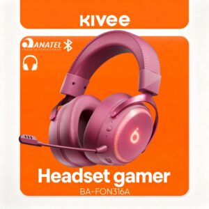Kivee X Basike Headset Gamer Sem Fio Bluetooth com Microfone e