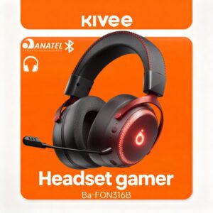 Kivee X Basike Sem fio Headset gamer Fone Bluetooth Com Microfone Com
