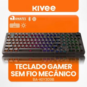 Kivee X Basike Teclado Mecânico Gamer Triplo Modo RGB ANBT2 Bluetooth