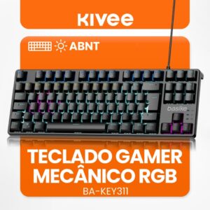 Kivee X Basike Teclado Mecânico Switch Vermelho Estrutura em Alumínio