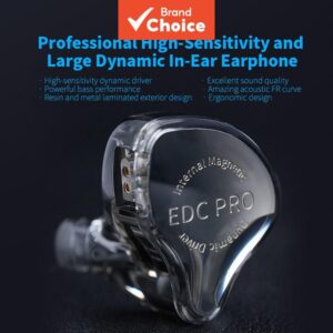 KZ Edc Pro fone de ouvido intra-auricular com fio Hifi de ação única