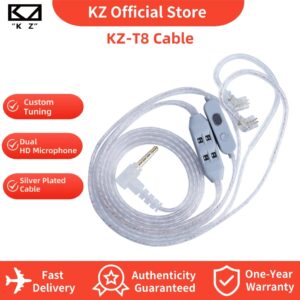 KZ T8-ic Nível De Ajuste Elétron Banhado A Prata Cabo De Atualização