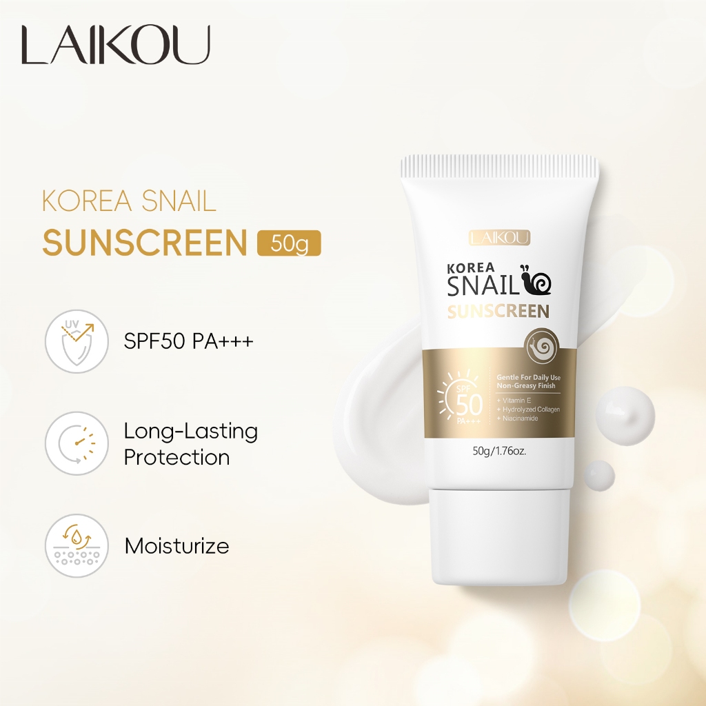 Laikou Korea Caracol Protetor Solar 50g PA Proteção UV Não Gorduroso