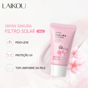 Laikou Sakura Protetor Solar Branqueador Proteção UV PA Leve E