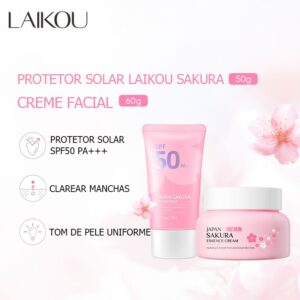Laikou Sakura Protetor Solar Hidratante Iluminador Manchas Conjunto