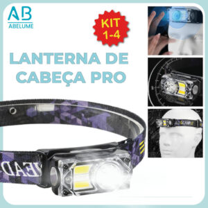 Lanterna para cabeça LED 3000 Lumens 3 em 1 Luminária Profissional