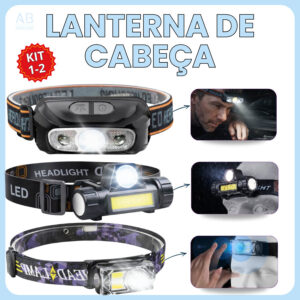 Lanterna para cabeça LED de Alta Potência Lumens 3 em 1 Luminária