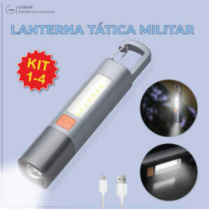 Lanterna Tática Led Recarregável Com Gancho e Zoom 1000LM Luminária
