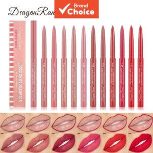Lápis de contorno labial batom marrom escuro vermelho à prova d’água