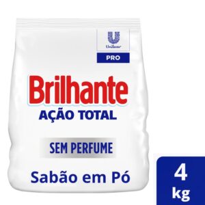 Lava Roupas em pó Brilhante sem Perfume Ação Total 4 kg