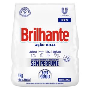 Lava Roupas em pó Brilhante sem Perfume Ação Total 4kg