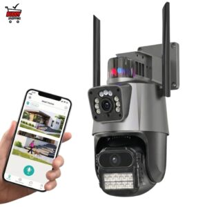Leboss Câmera de Segurança IP Wi-Fi Lente Dupla Externa Ptz Visão