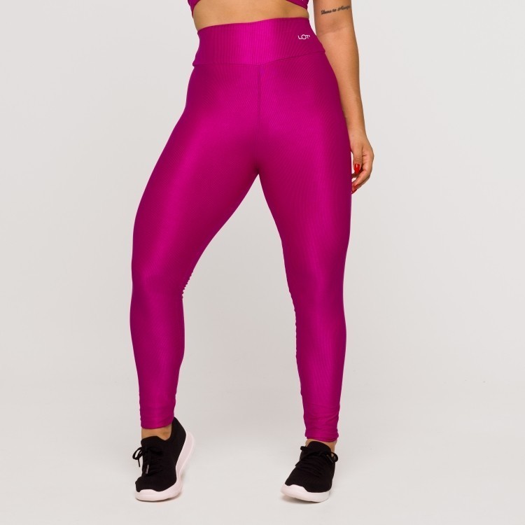 Legging Fitness Feminina Academia Poliamida Texturizada Rosa Crossfit