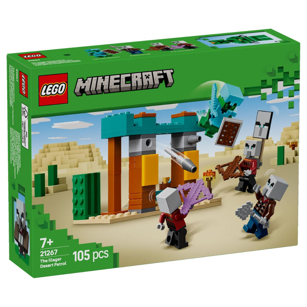 Lego Minecraft A Patrulha do Deserto de Illager 105 Peças 21267