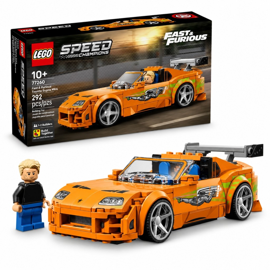 Lego Speed Champions Toyota Supra MK4 Fast Furious 77260 com 292 Peças — Brinquedos
