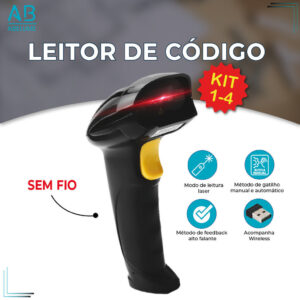 Leitor De Código De Barras Scanner Laser Sem Fio Wireless Leitura 1D