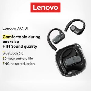 Lenovo AC101 Fone De Ouvido Bluetooth Baixa Latência design Aberto