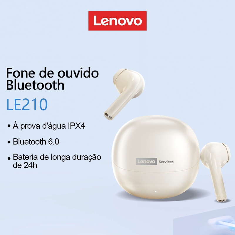 Lenovo LE210 Fone De Ouvido Bluetooth Alta Qualidade De Som ENC Ruído