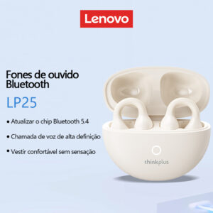 Lenovo LP25 Fone De Ouvido Intra-Auricular Portátil Sem Fio Bluetooth