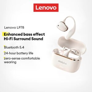 Lenovo LP78 Fone De Ouvido Bluetooth Conforto Esportivo Com Graves