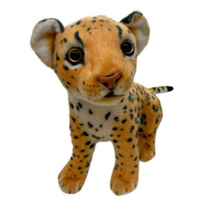 Leopardo de Pelúcia Amarelo 28cm 1 unidade Rizzo