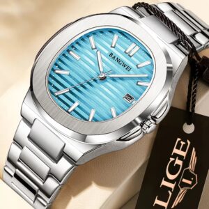 Lige relogio de luxo masculino negócios à prova dwaterproof água