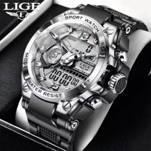 Lige Relógio Masculino Esportes Quartzo Digital Relógio Criativo