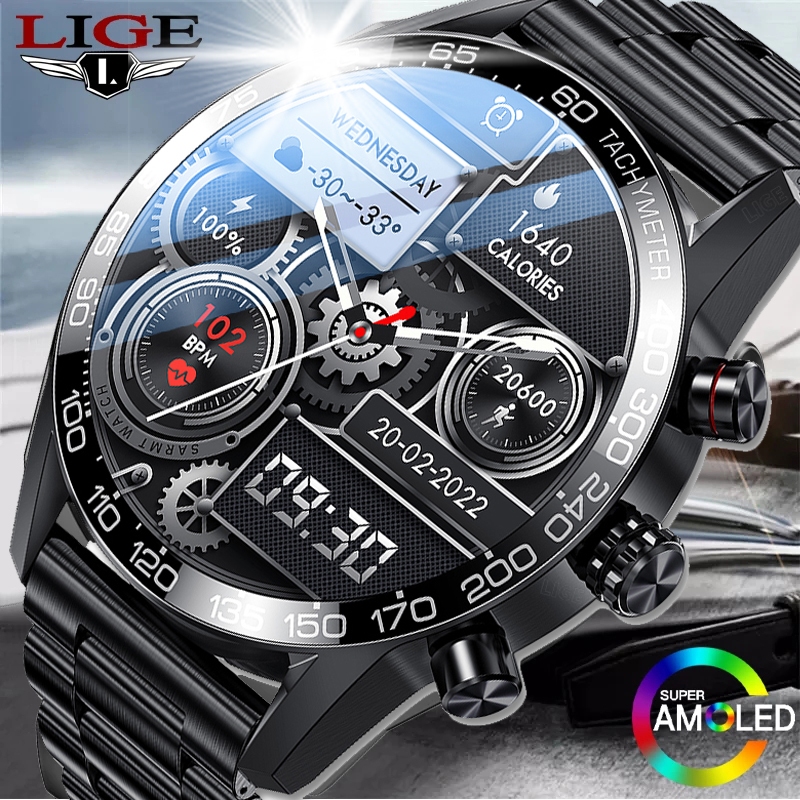 Lige relógio smartwatch original Chamada à prova d'água GPS Trilha de