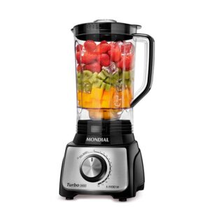 Liquidificador 12 Velocidades 1100W Preto Inox Mondial 220V