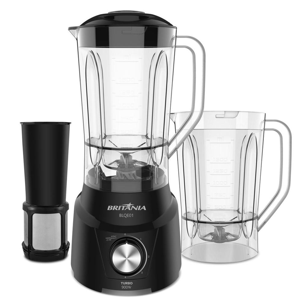 Liquidificador Britânia 900W 2,6L 4 Velocidades Preto