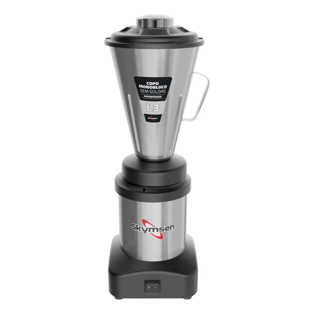 Liquidificador Industrial 3 Litros Skymsen L3 Baixa Rotação 665W Aço
