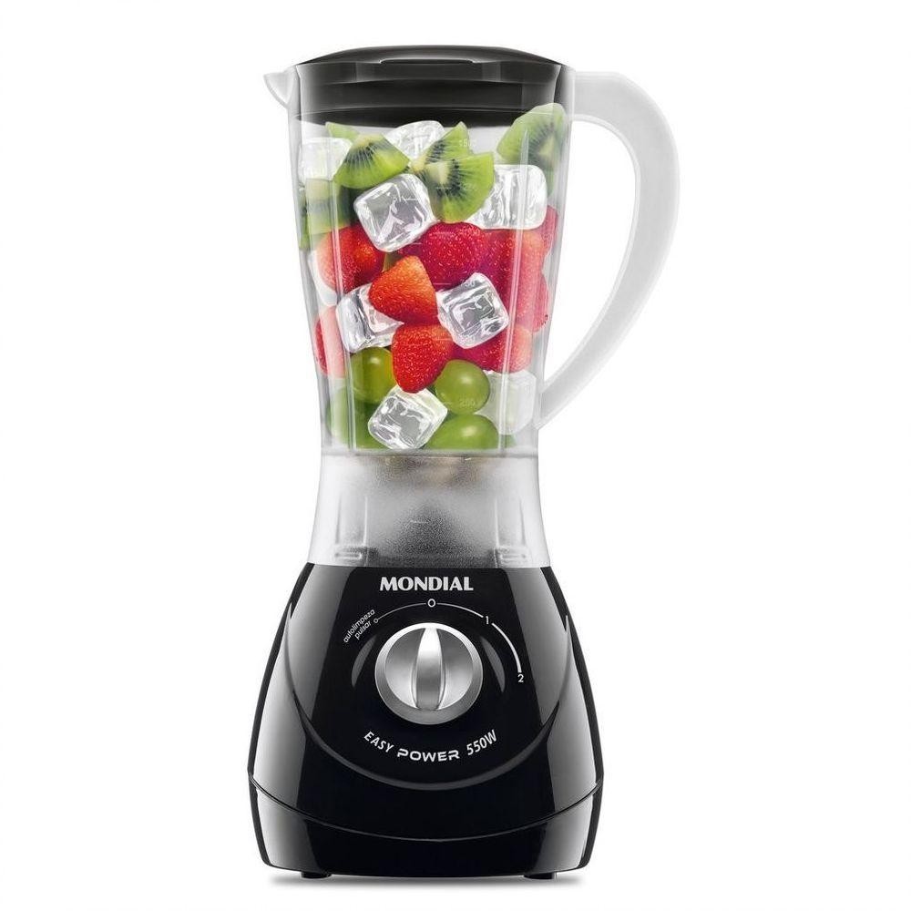Liquidificador Mondial Easy Power 550W 2 Velocidades Preto 220V